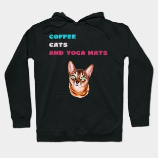 Coffee cats and yoga mats funny yoga and cat drawing Hoodie